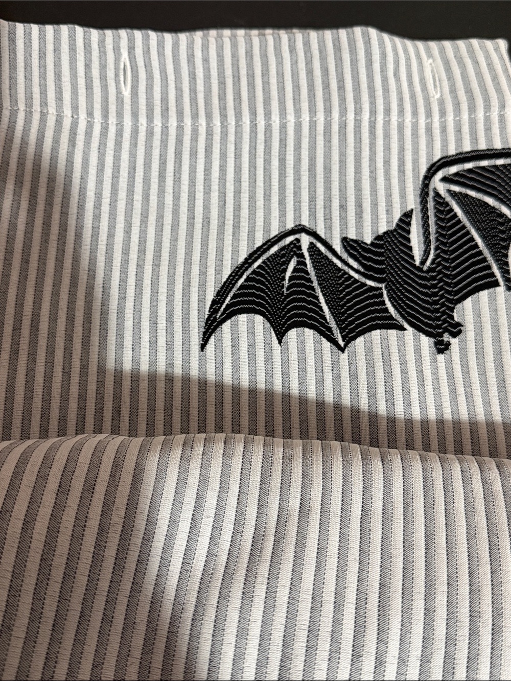 Envogue Halloween embroidered bat shower curtain 72” - Picture 4 of 5